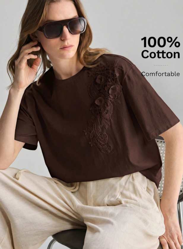 Camiseta Relieve Marron