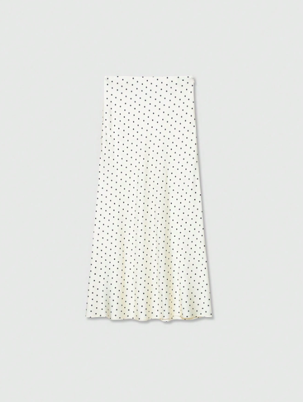 Falda Satin Polka Blanco