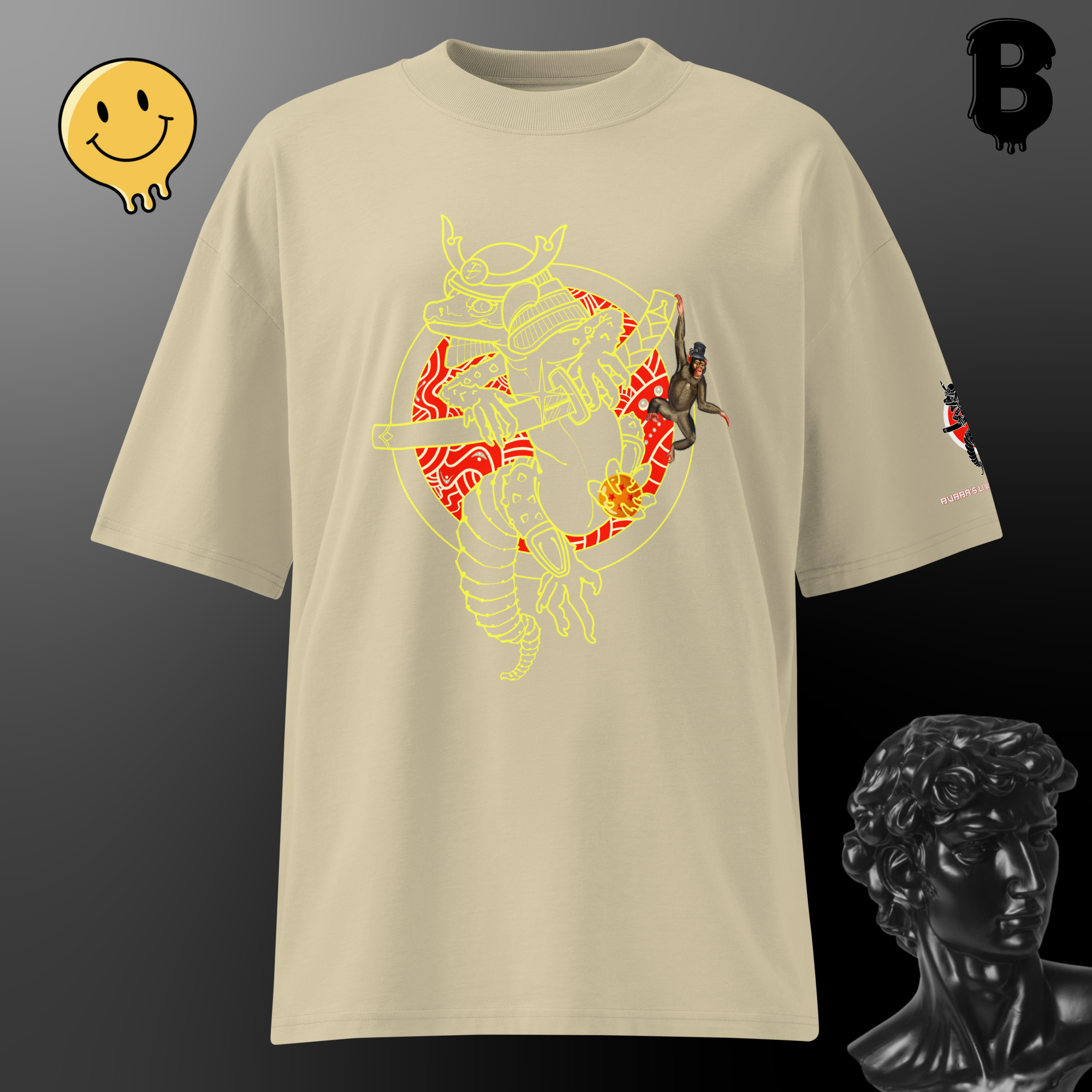 Monkey Business Oversized High-Collar Tee