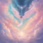 Angel in the sky with beautiful pink clouds