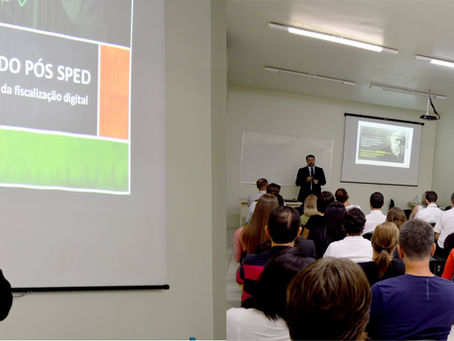 Palestra sobre o que muda no mundo pós sped, com a massificação da fiscalização digital