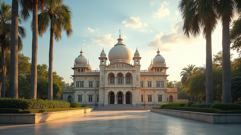 Eye-level view of Udaipur municipal office building