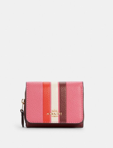 [Pre-Order] Coach Small Trifold Wallet In Colorblock With Stripe