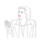 Illustrations du portrait d'Elizabeth Contal avec un crystal de roche dans la main