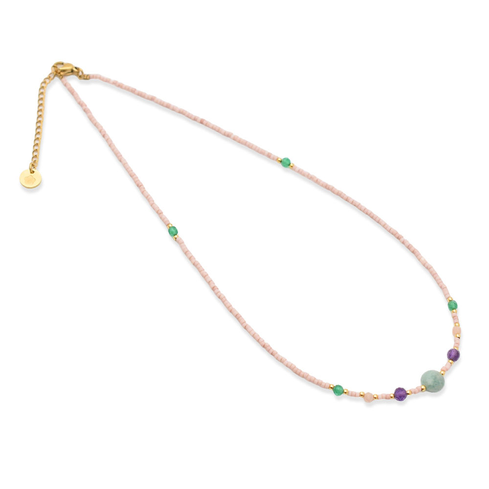 freedom - Halskette| vergoldet, rosa