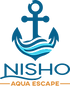 Nisho Aqua Escape blue anchor and wave logo