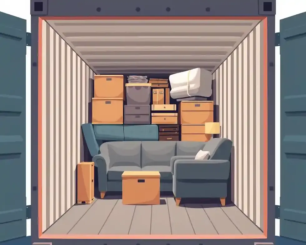 Shipping container storage packed with household furniture Cookstown NI