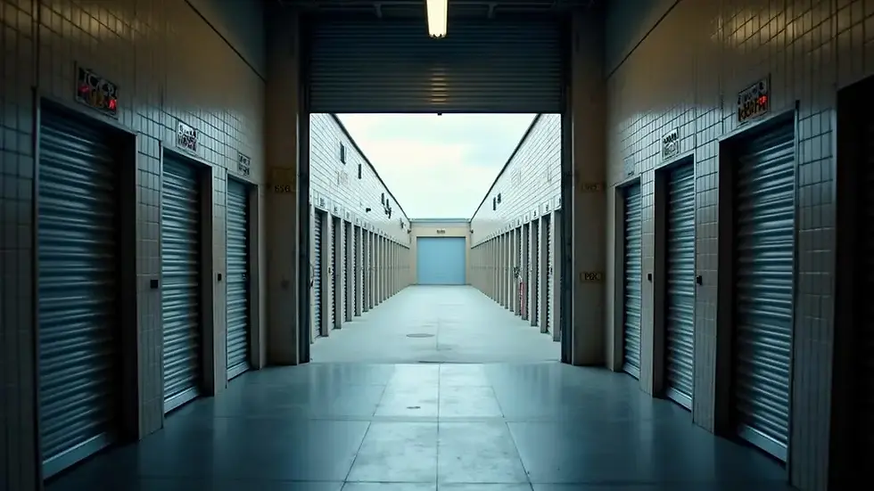 High angle view of a secure storage facility entrance in Cookstown Northern Ireland