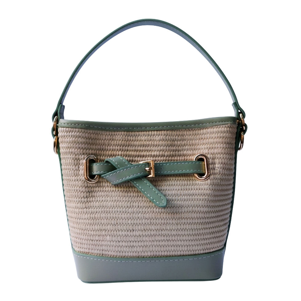 Çıtçıt Kapamalı Hasır Yeşil Kutu Çanta