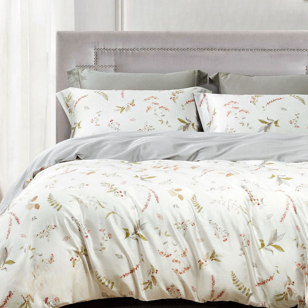 晨曦葉語Morning Whisper床包兩用被四件組正面側寫照片