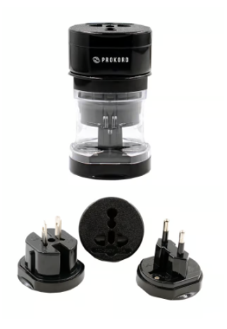 Svart reseadapter