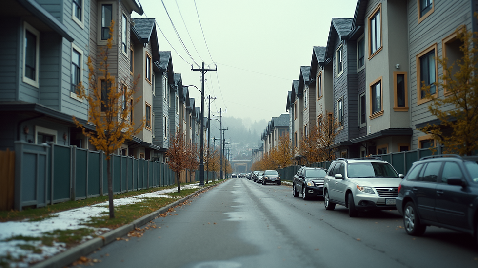 Wide angle view of a residential construction site in Vancouver
