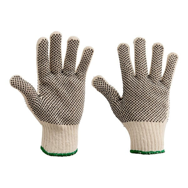 Pack of 300 Standard Weight Cotton / Polyester Work Gloves with Two-Sided PVC