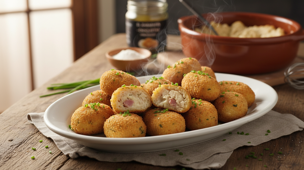 Eye-level view de croquetas caseras en plato blanco
