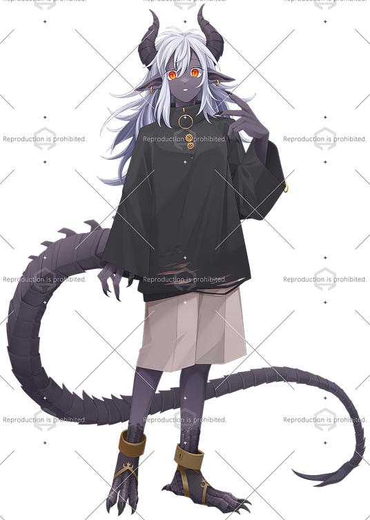 半ドラゴン女性立ち絵透かし入り