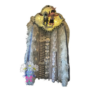 Custom white and silver LD Bell Senior Quad homecoming mum 