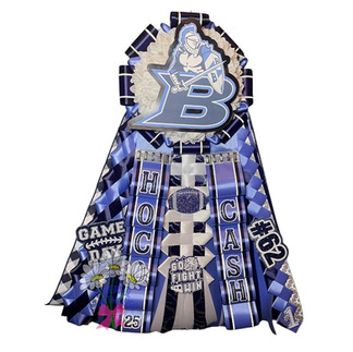 Football blue and white LD Bell custom cutout grater