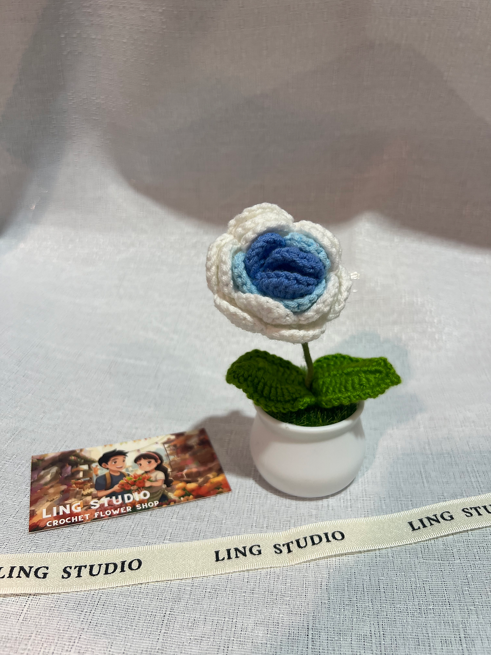 Thumbnail: Crocheted Blue - and - White Flower