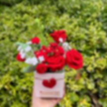 Crocheted Red Rose Arrangement by CA Ling Studio