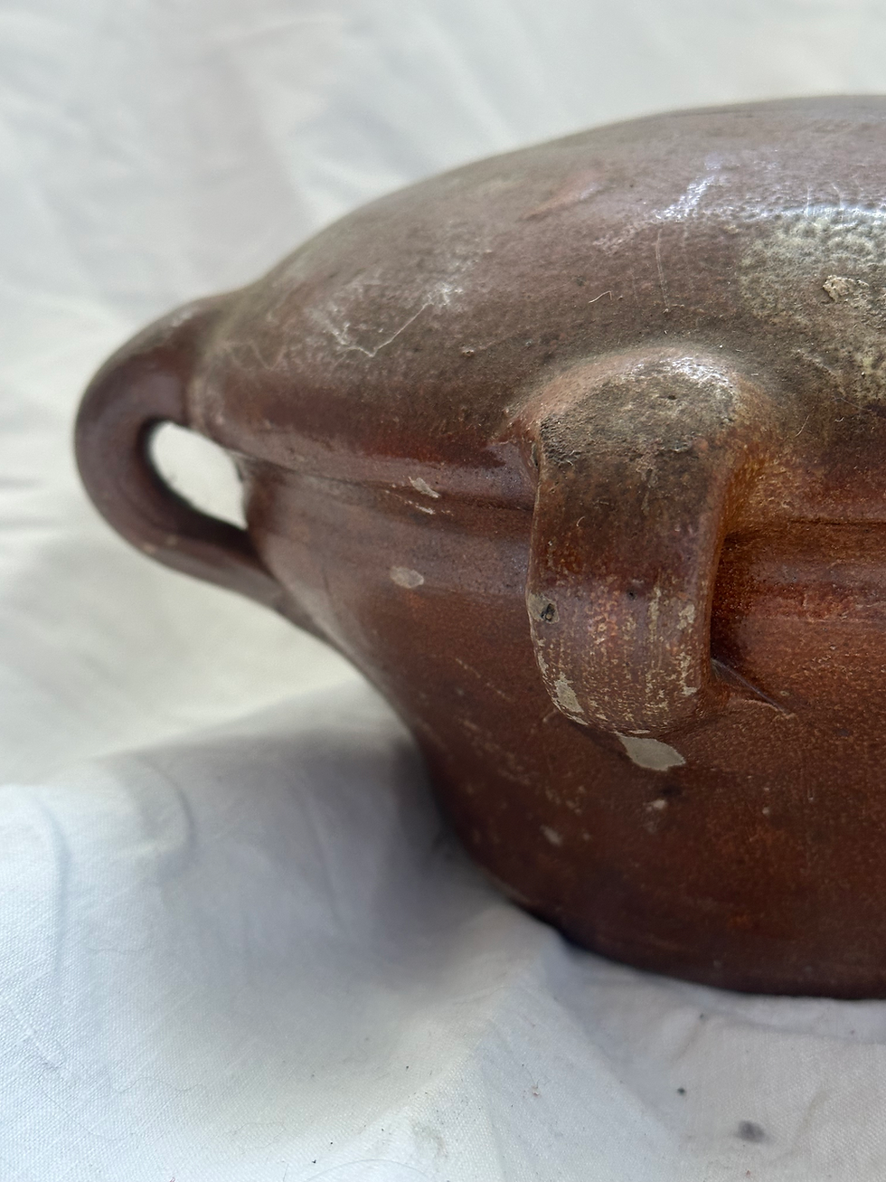 Thumbnail: Antique French Large Clay Gourd Crapaud Vessel