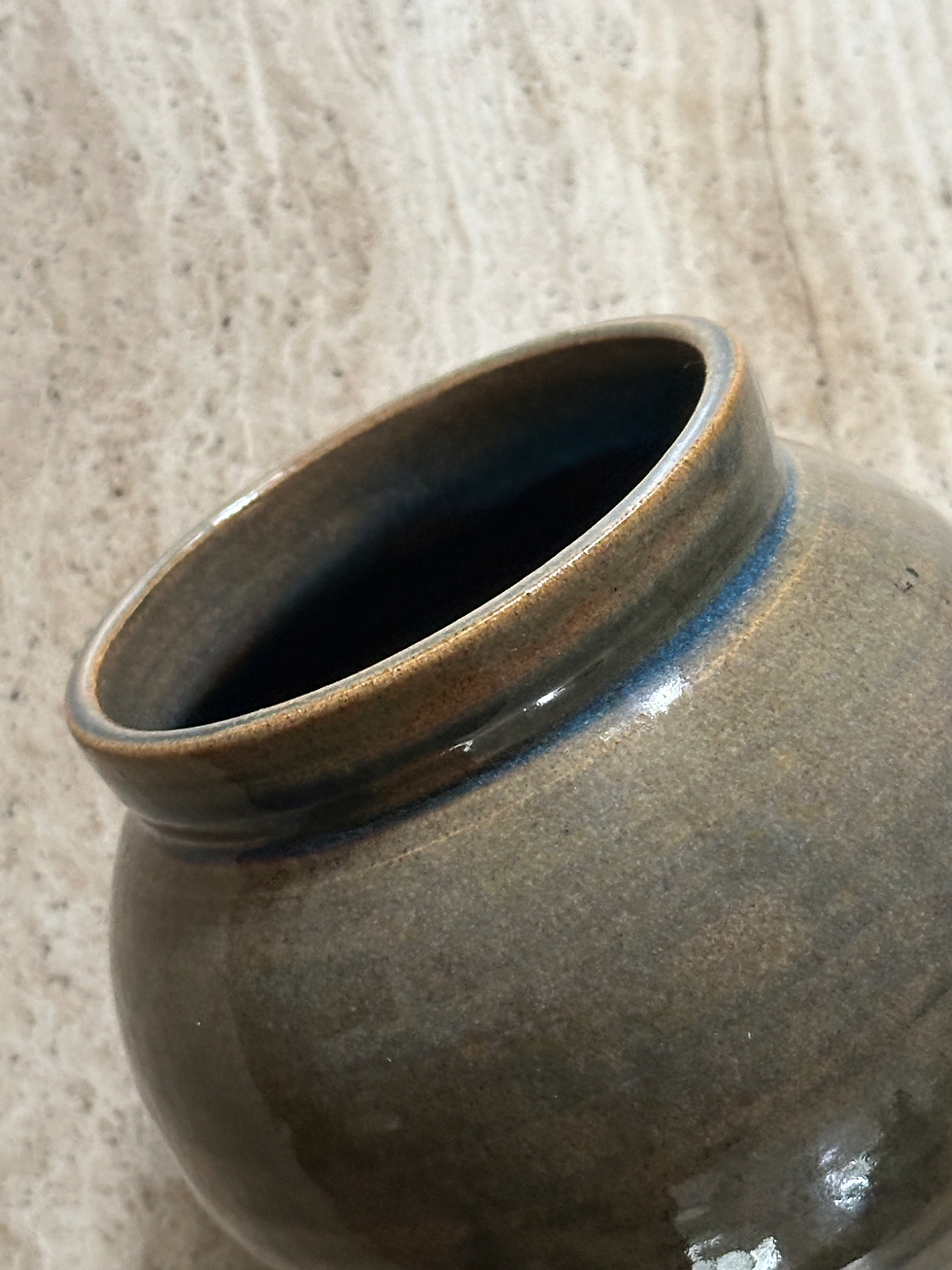 Thumbnail: Small Mid-Century Studio Pottery/Stoneware Mixed Glaze Vase