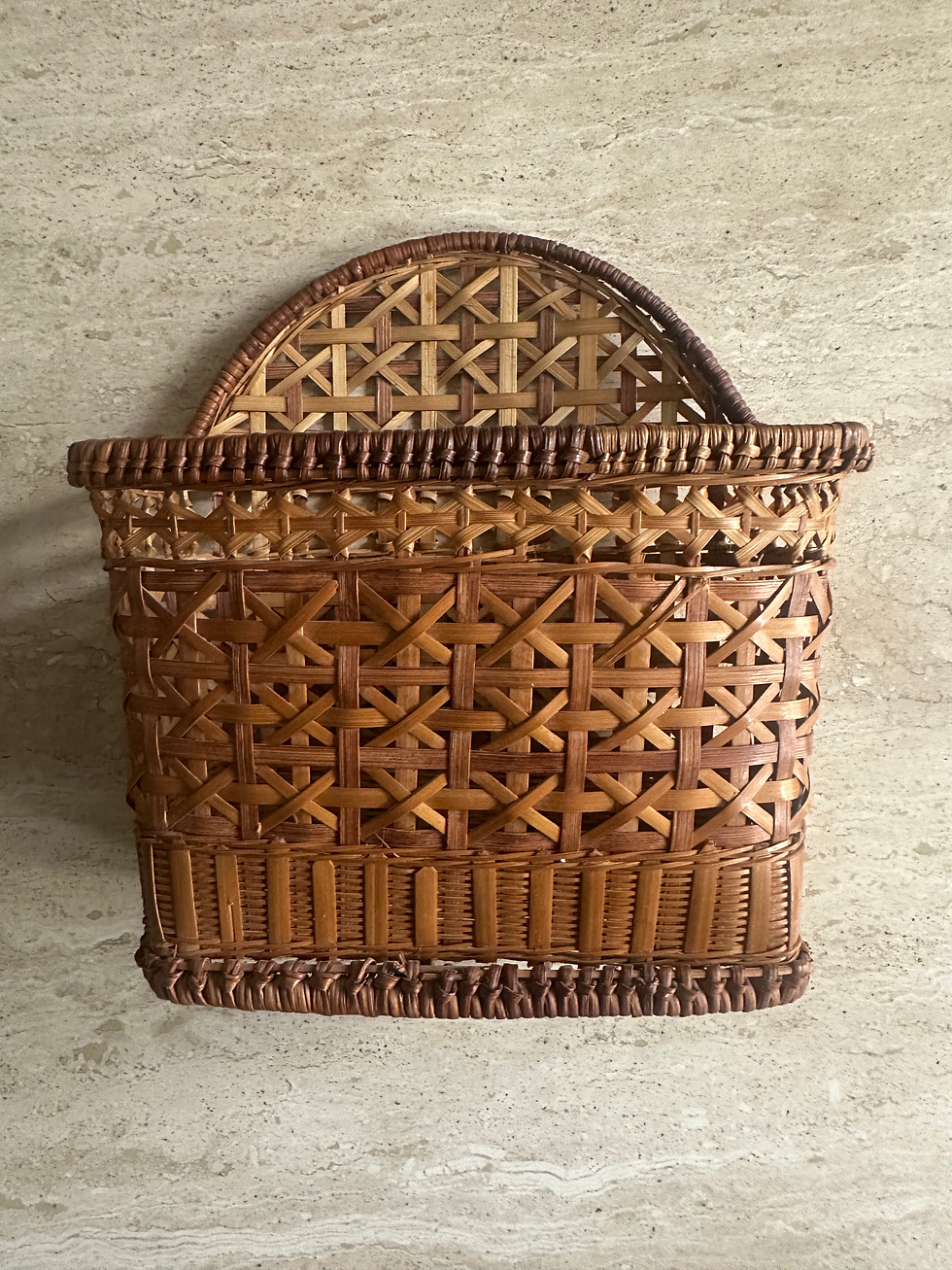 Thumbnail: Vintage Mid-Century 1970's Wicker Utensils Holder