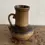 Thumbnail: Vintage 1970s East German Strehla Studio Medium Brown Stoneware Jug