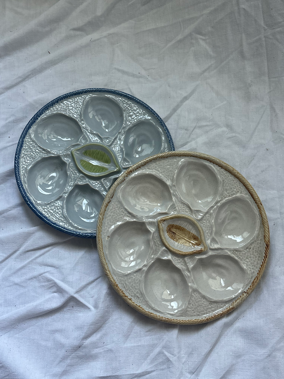 Thumbnail: Vintage French St Clements Majolica Oyster Plate, 1960