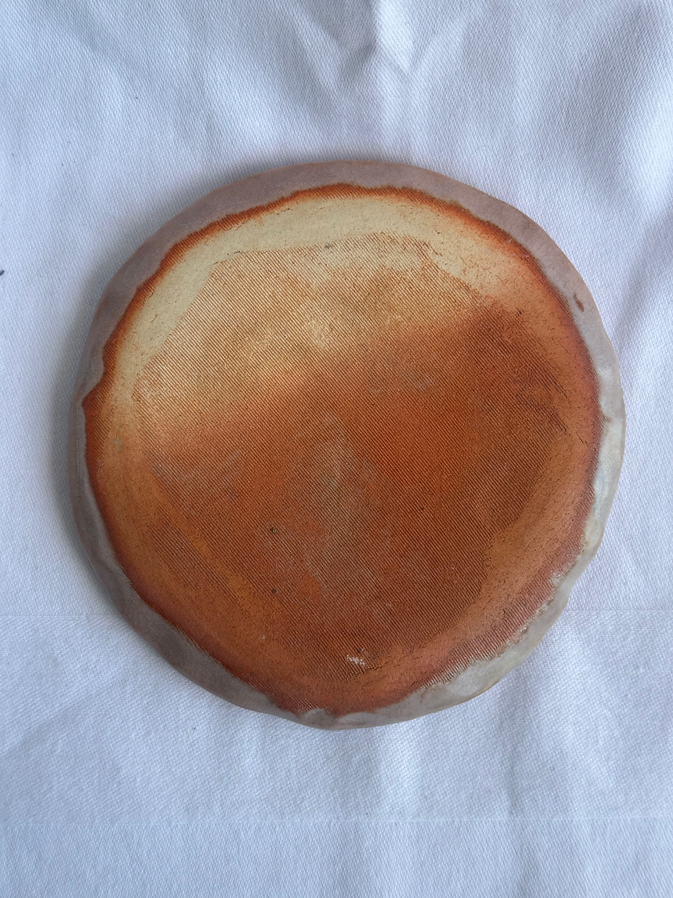 Thumbnail: Handmade Japanese Pink Glaze Hiroshi Goseki Hidasuki Woodfired Plate, Signed