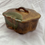 Thumbnail: Vintage Irregular Japanese Lidded Stoneware Pickle Jar, Brown/Green Kiln Glazing