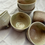 Thumbnail: Set of 6 Handcrafted Japanese Sage Green/Brown Ribbed Tea Bowls (Chawan)