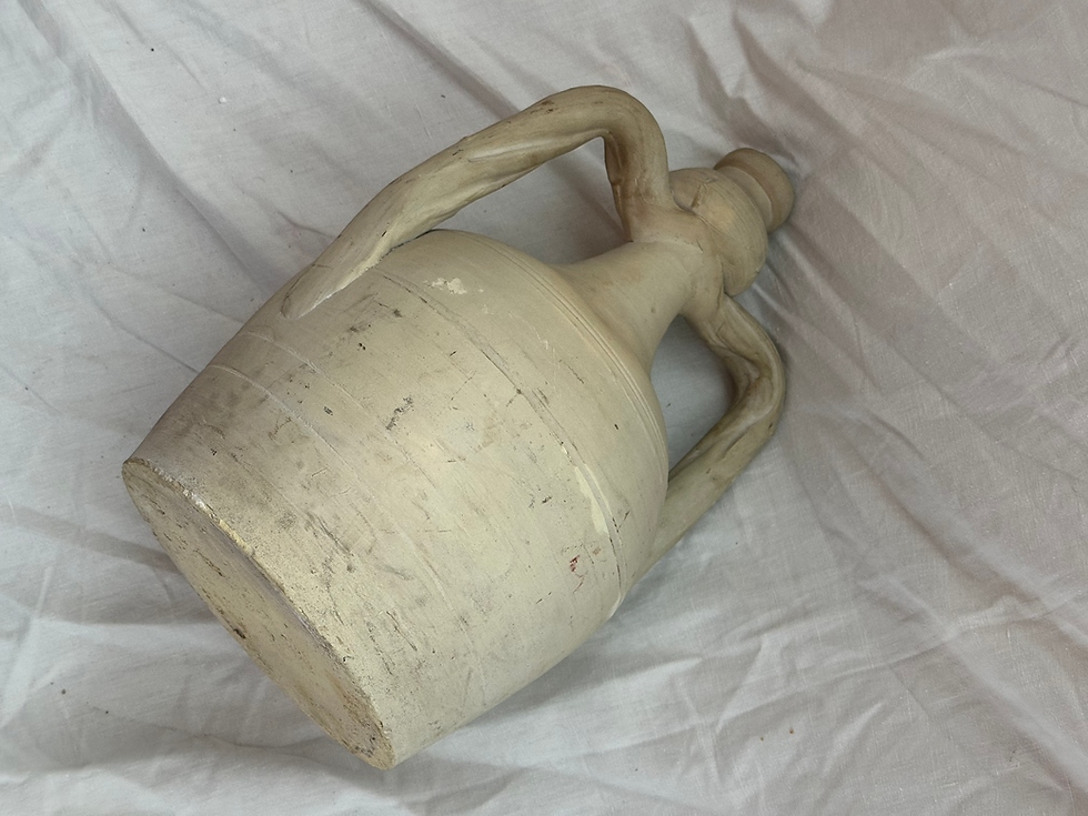 Thumbnail: Vintage Cream Large Greek Modern Urn/Olive Oil Pot
