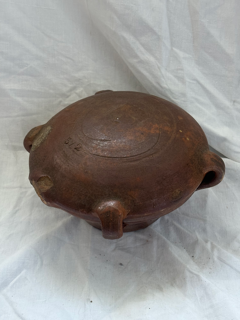 Thumbnail: Antique French Large Clay Gourd Crapaud Vessel