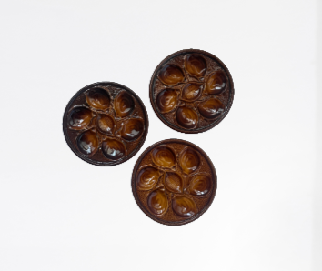 Vintage Majolica French St Clements Brown Glaze Oyster Plate, 1960