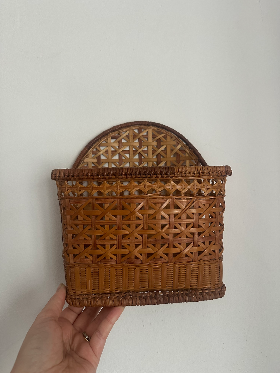 Thumbnail: Vintage Mid-Century 1970's Wicker Utensils Holder