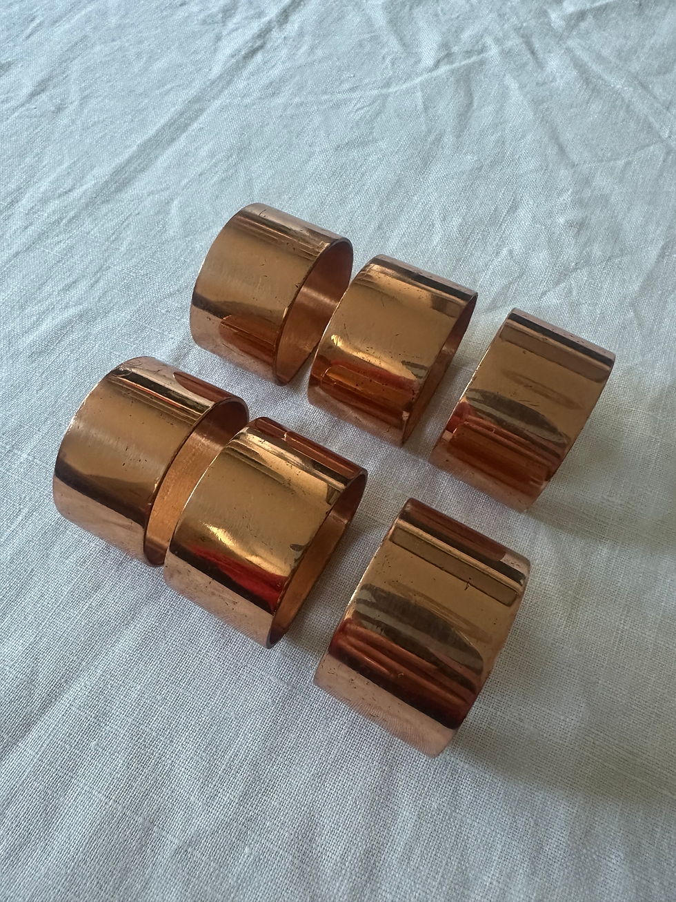 Thumbnail: Set of 6 Vintage Zambian Copper Napkin Rings