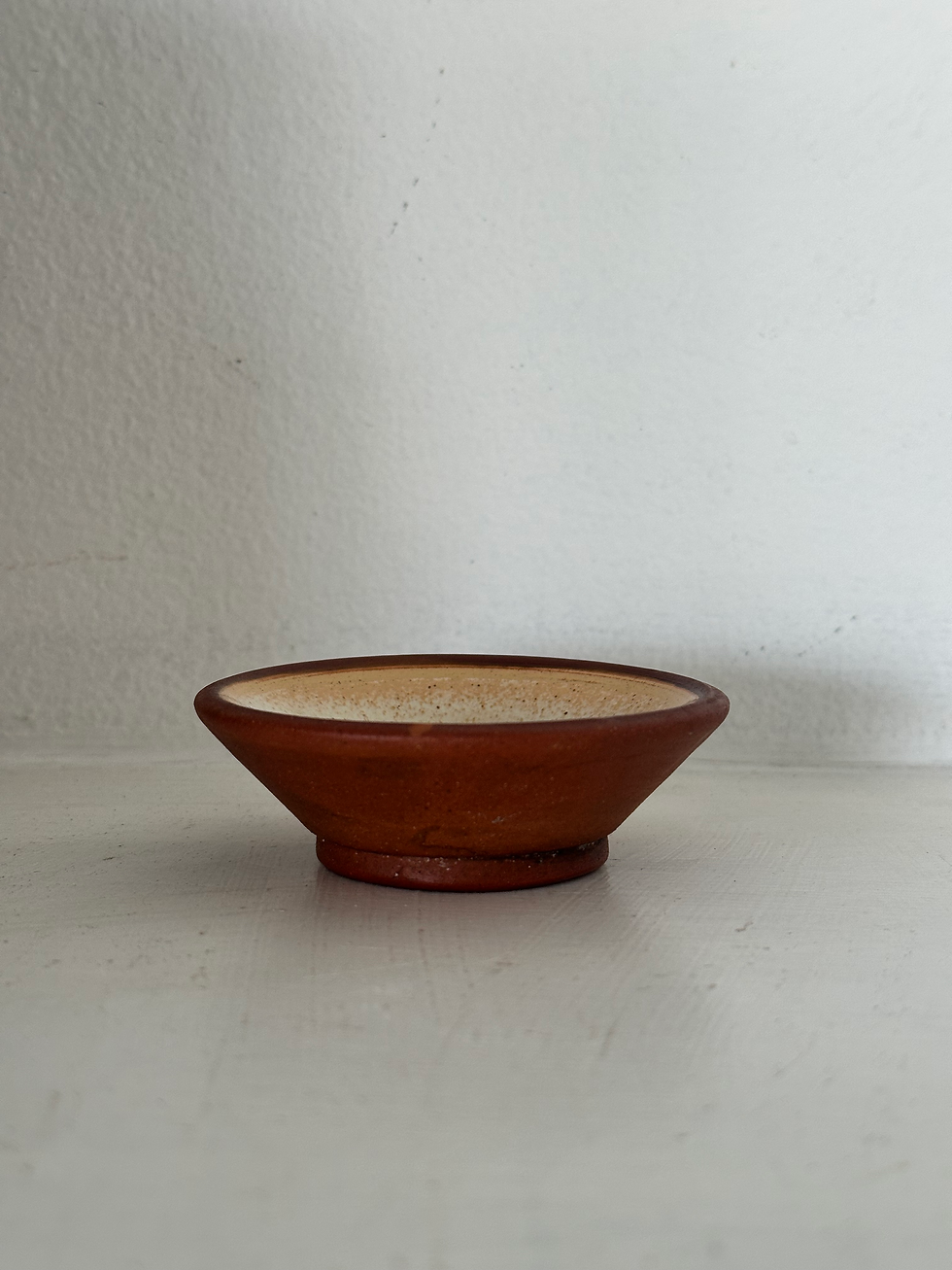 Thumbnail: Handmade Mexican Terracotta/Cream Swirl Glaze Dipping Bowl