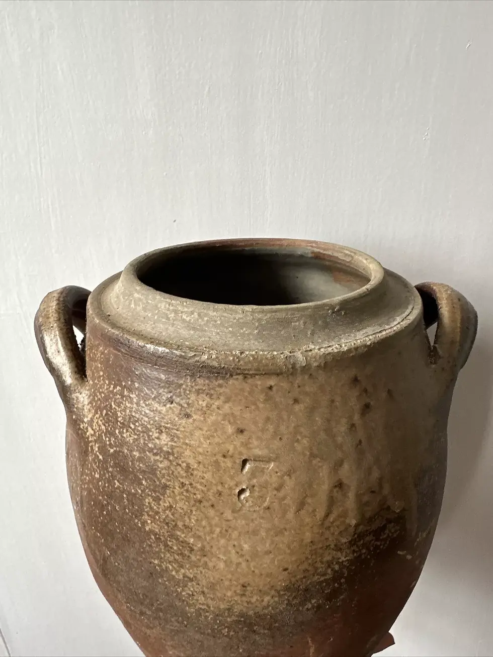 Thumbnail: Antique French Medium Earthenware Terracotta Confit Pot