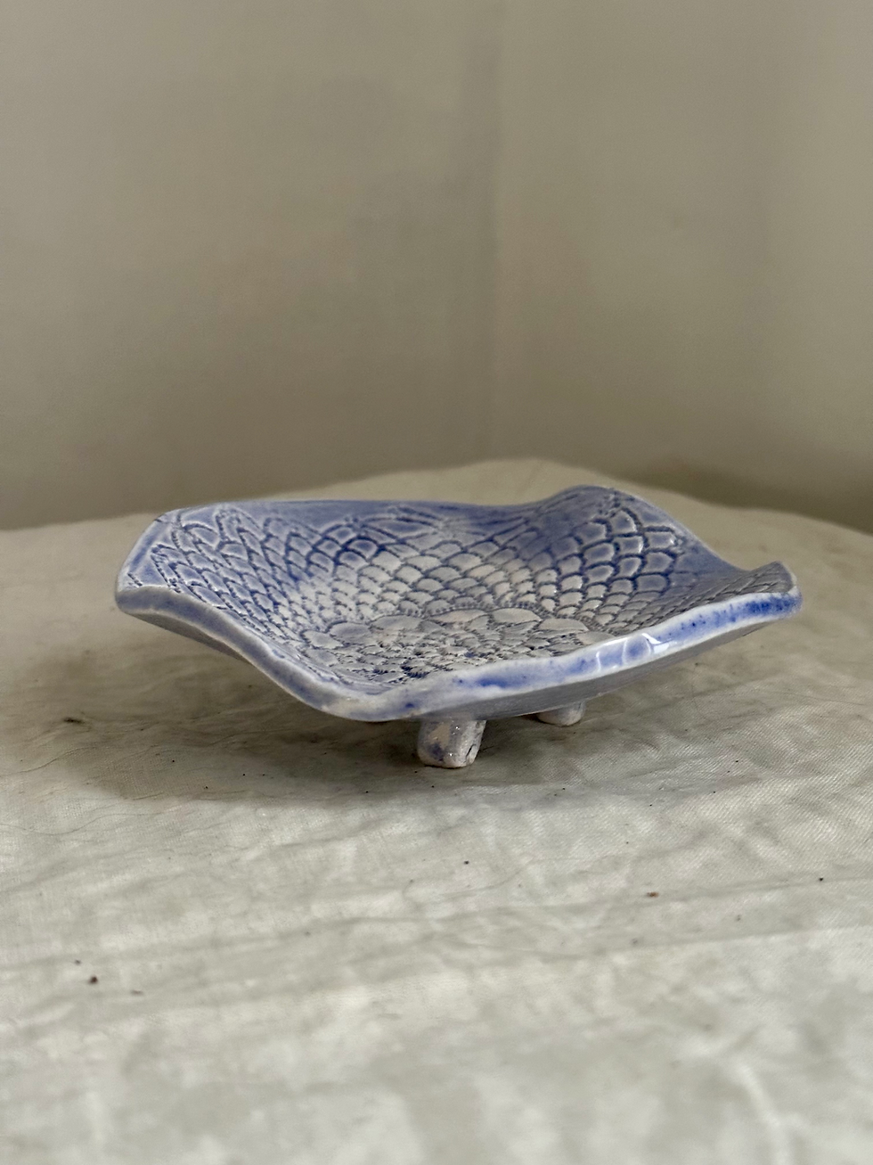 Thumbnail: Handmade Ceramic Japanese Wabi-Sabi Footed Soap Dish