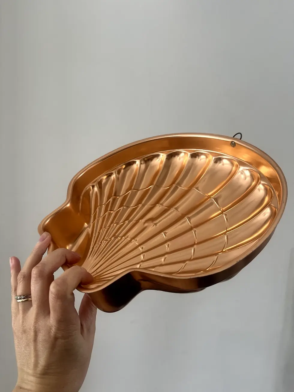 Thumbnail: Vintage French Large Clam Shell Copper/Metal Jelly Mold