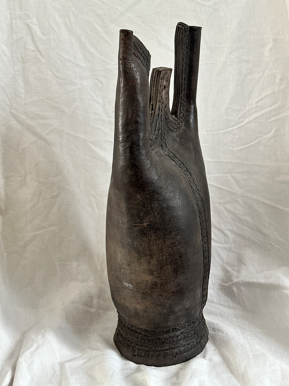 Thumbnail: Antique Ottoman Empire Handcrafted Leather Kirba Water Flask