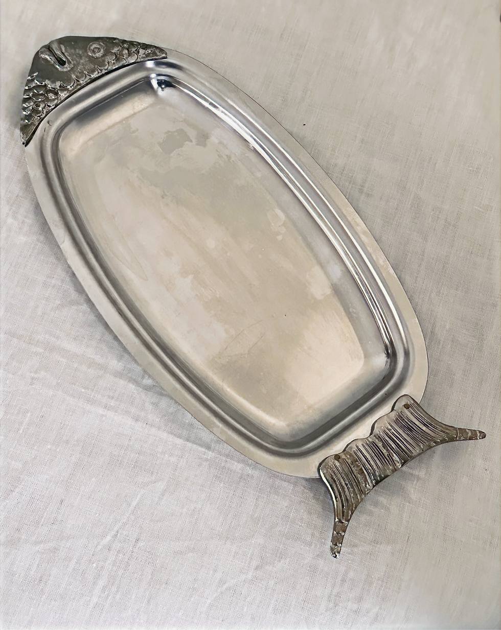 Thumbnail: Vintage German Silver Plate/Metal/Stainless Steel Fish Serving Platter/Tray/Dish