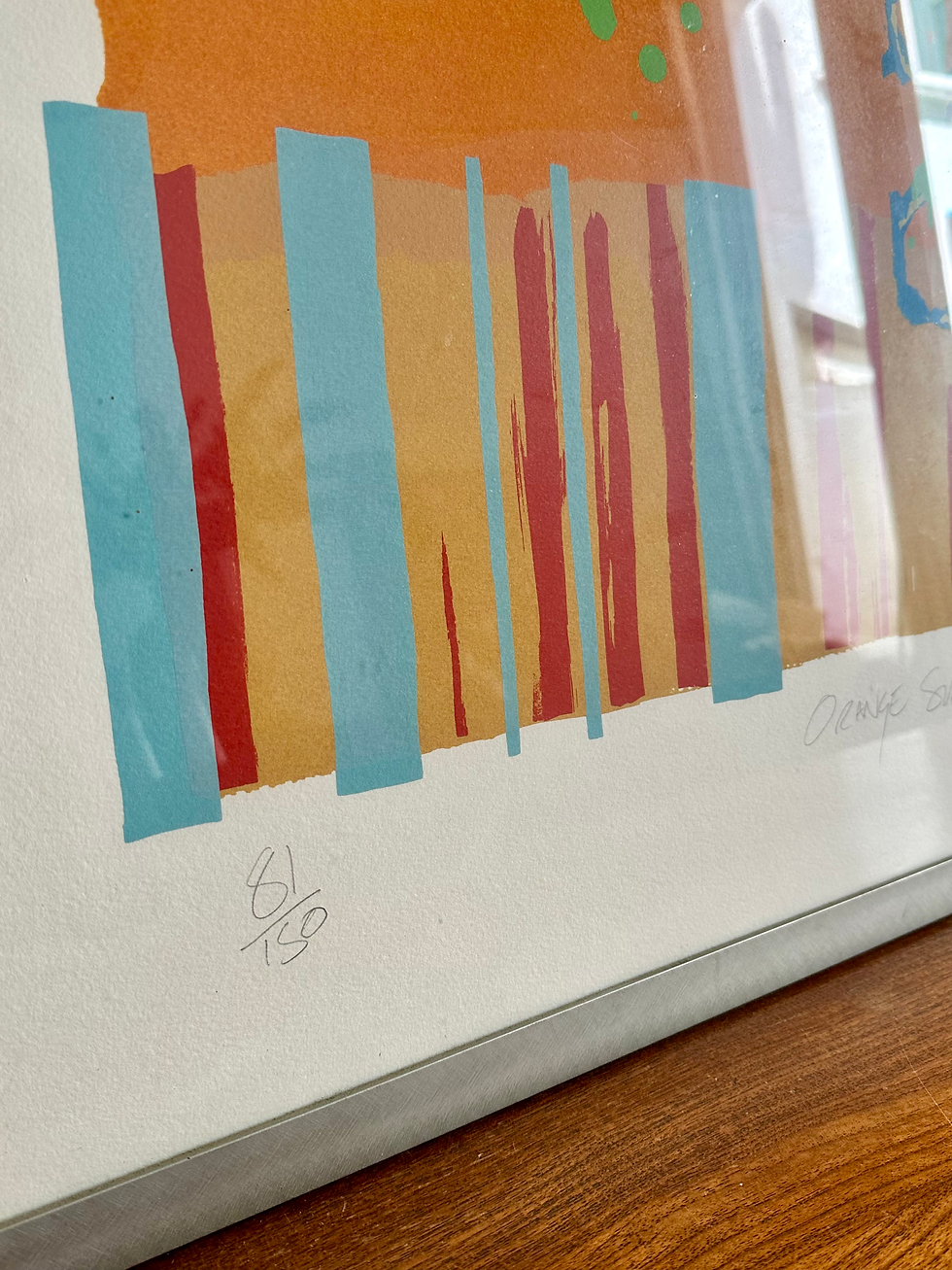 Thumbnail: XL 'Orange Sun' 9-Colour Silkscreen Print by British Abstract Artist, Lee Crew