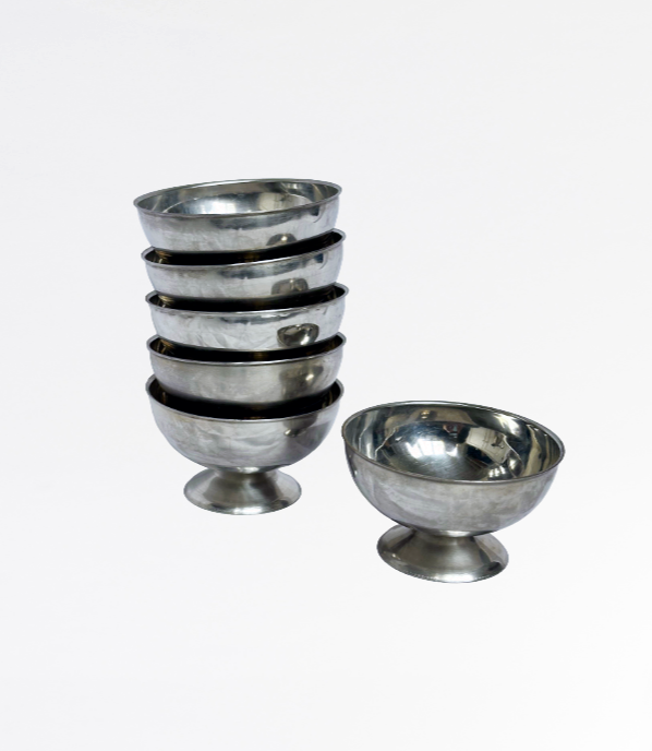Set of 6 Vintage Stainless Steel Dessert Coupes/Bowls