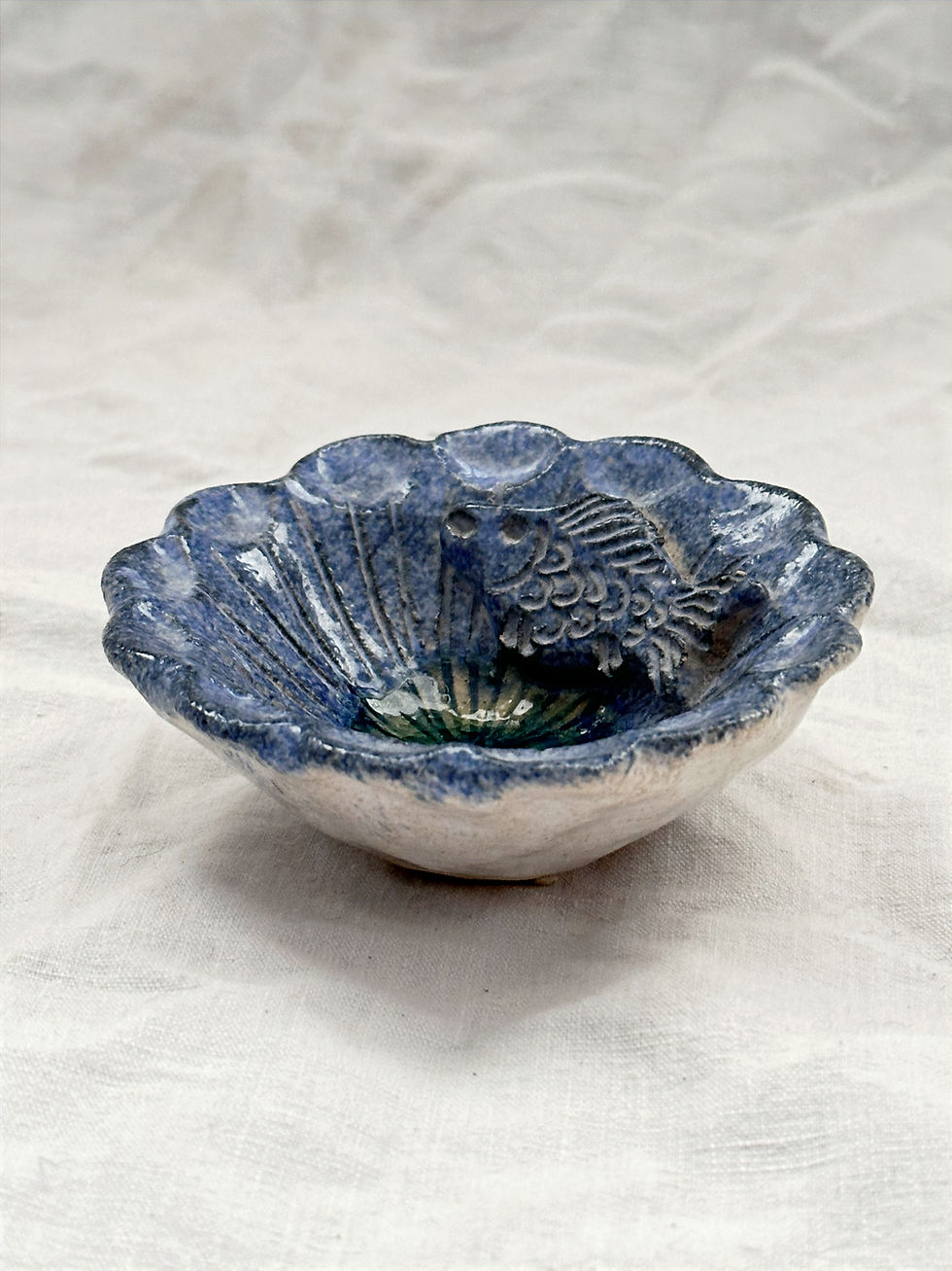 Thumbnail: Handmade Vintage Studio Pottery Japanese Organic Clay Soy Bowl