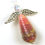 Thumbnail: Pink ombre paper bead angel ornament laying diagonally on a white background.
