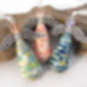 Set of 3 Abstract Painted Paper Bead Angel Ornaments