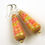 Thumbnail: Orange, pink, green, and gold paper bead earrings on a white background.