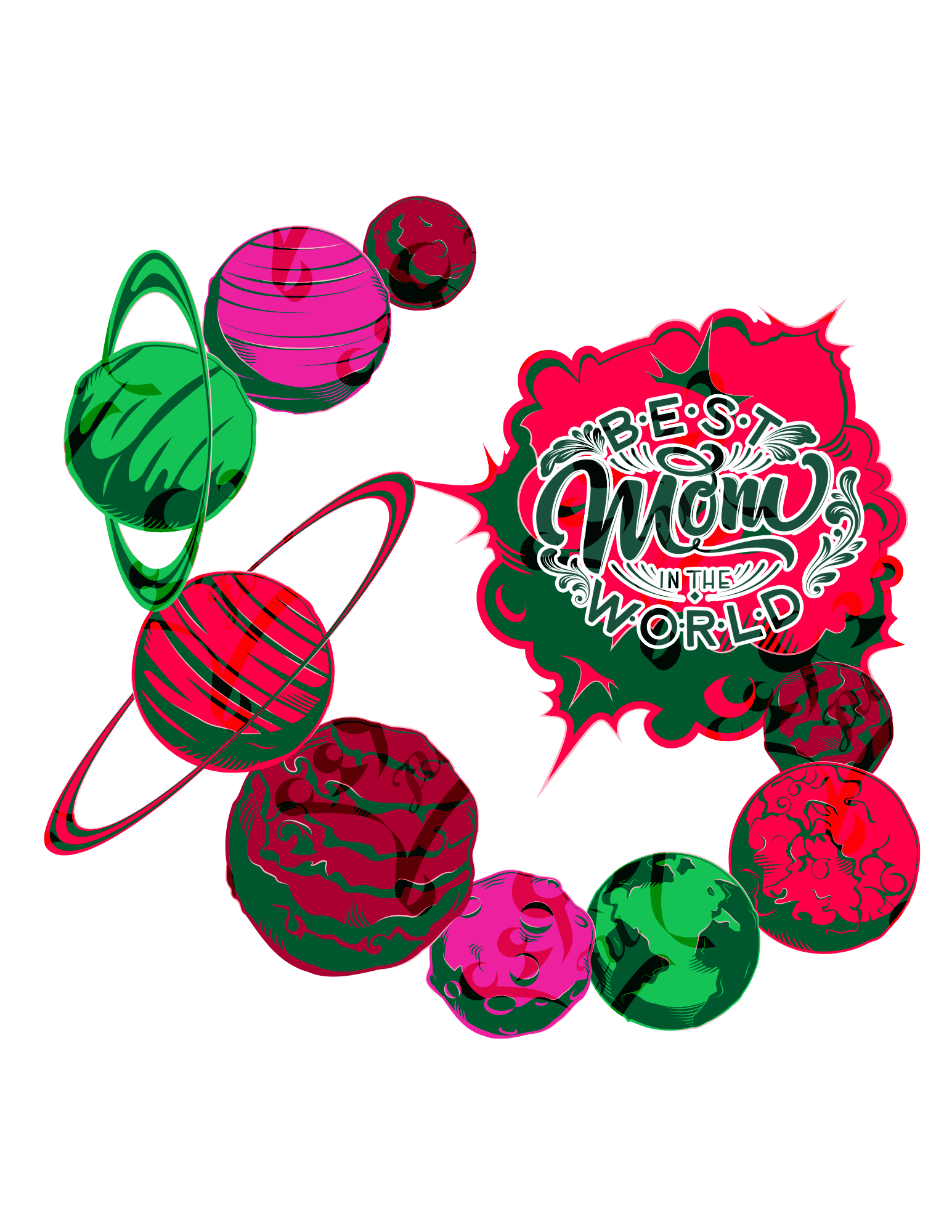 Best Mother In The World Red/Green