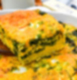 Cheddar, egg & spinach bake squares